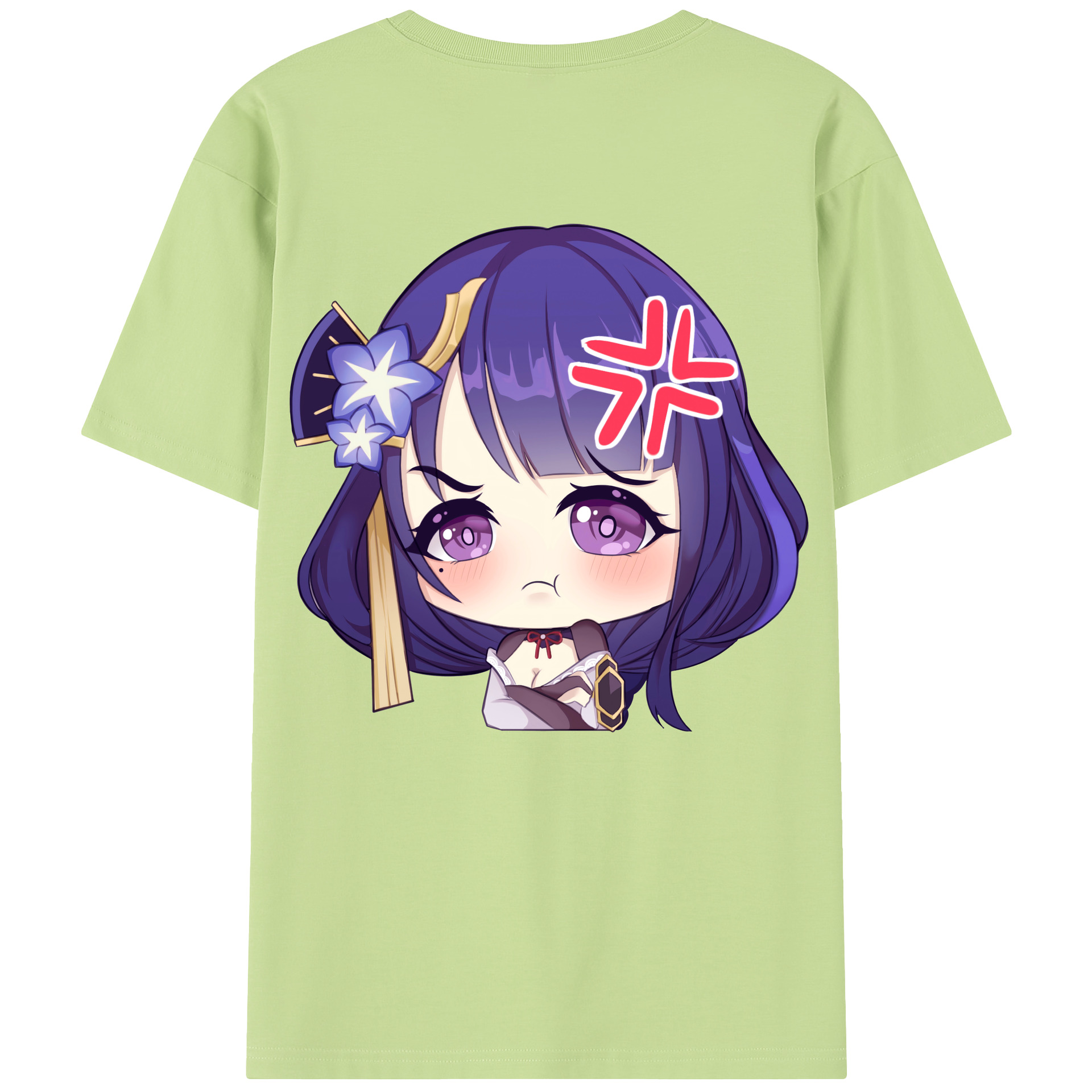 げんし神 雷電将軍 らいでんしょうぐん genshin Raiden Shogun 綿100％半袖Tシャツ（背面プリント）